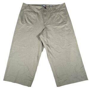 Maeve the Colette Cropped Wide-Leg Stretch Pants Size 22w Olive Green